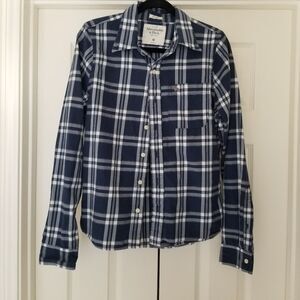 Abercrombie checkered plaid long sleeve button shirt size medium